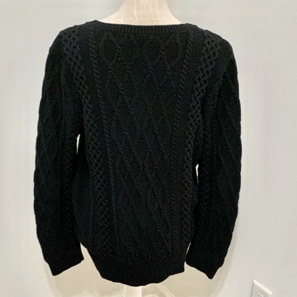 Preswick & Moore Cableknit Sweater - Black - XL - NEW - Picture 2 of 7